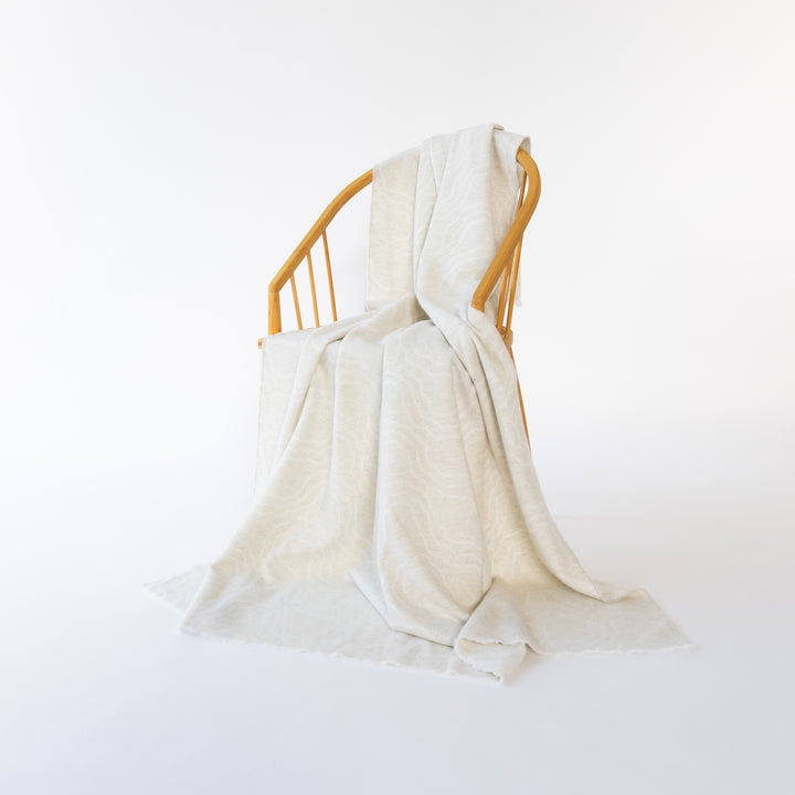 Cream Jacquard Cashmere & Merino Throw