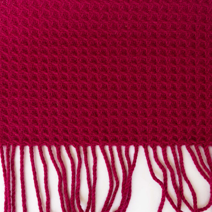 Raspberry Waffle Wool Blanket | Made In The UK | Ava Innes