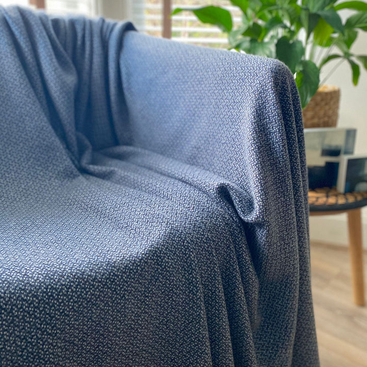 Blue Textured Cashmere Blanket