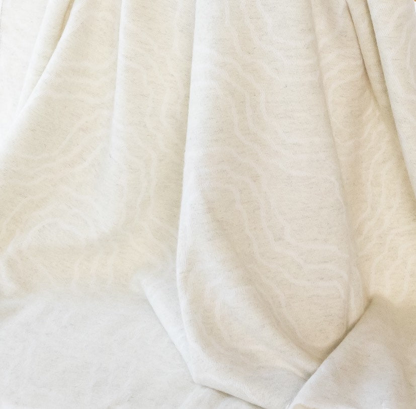 Cream Jacquard Cashmere & Merino Throw