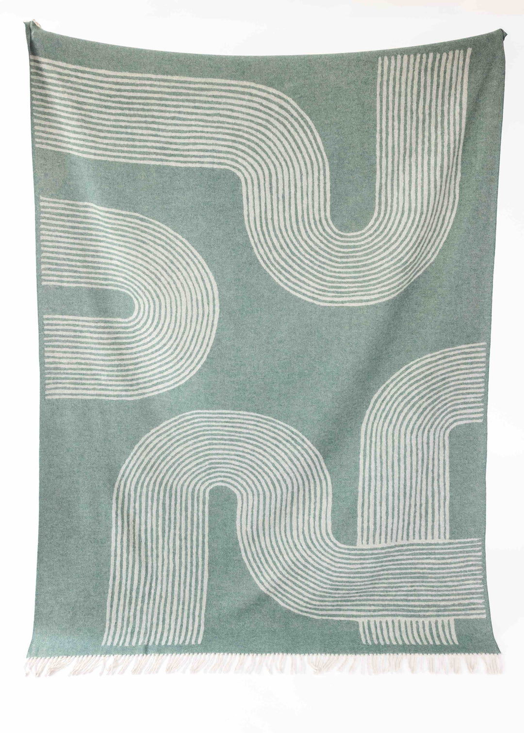 Green Abstract Cashmere & Merino Throw