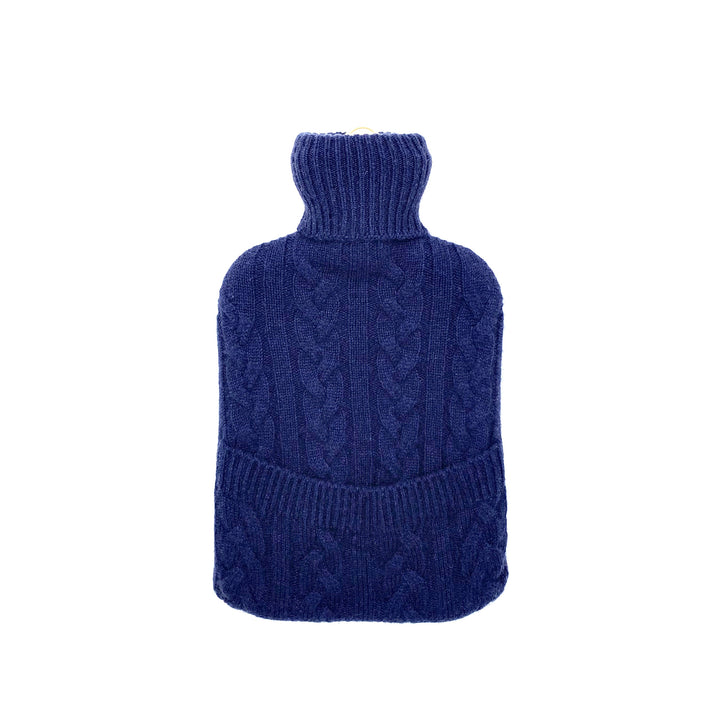 Luxury Navy Cashmere Hot Water Bottle