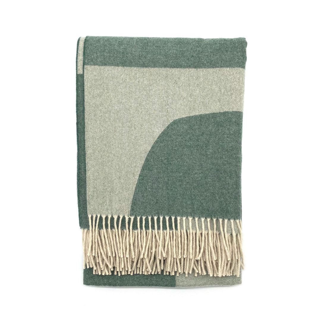 Green Abstract Cashmere & Merino Throw