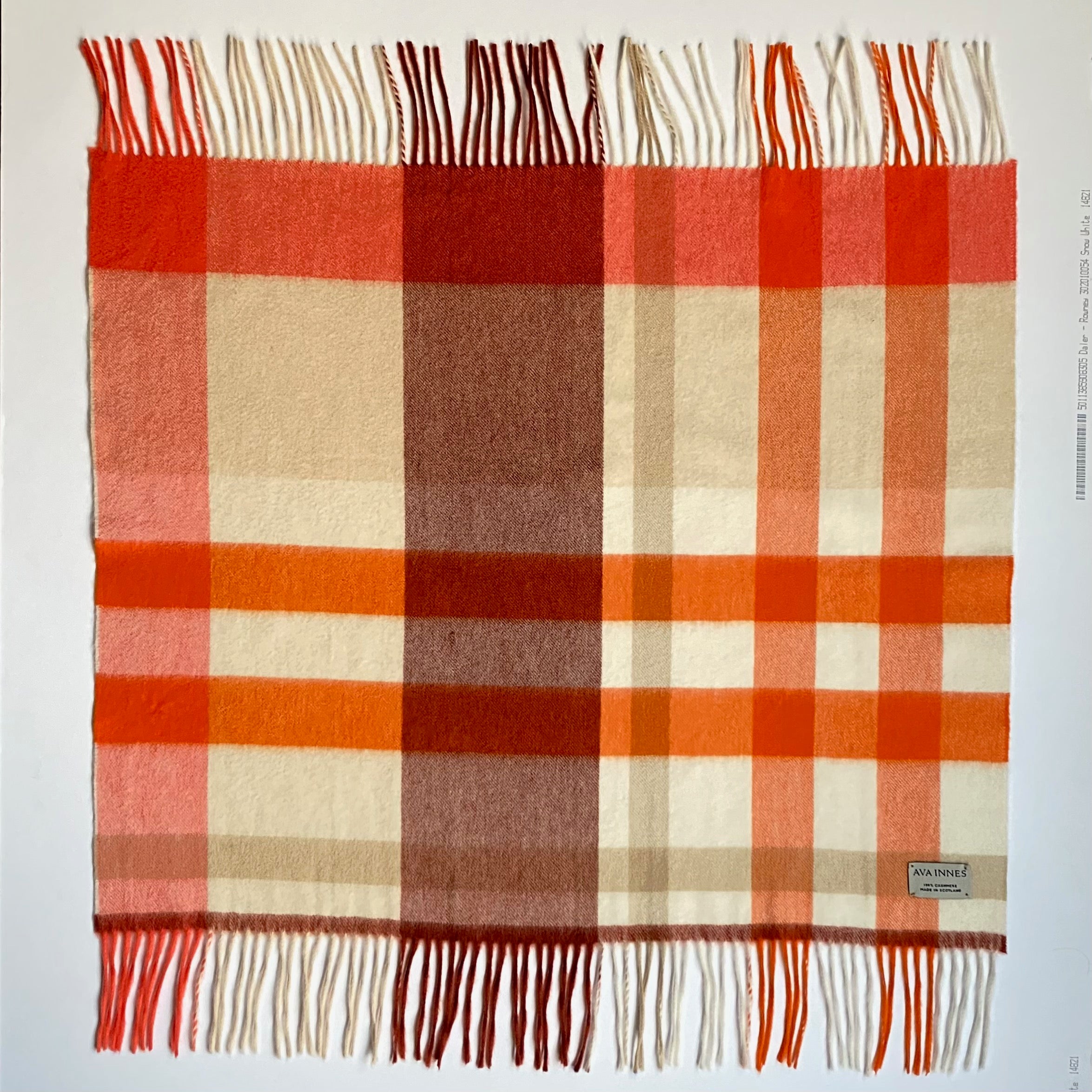 Cashmere Burnt Orange Tartan Comfort Blanket