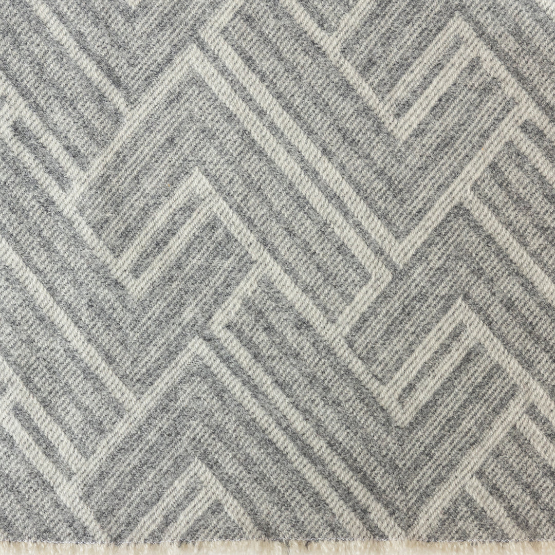 Large Grey Geometric Pure Wool Blanket